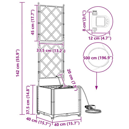 Garten-Pflanzgefäß Braun 40 x 40 x 142 cm Stahl