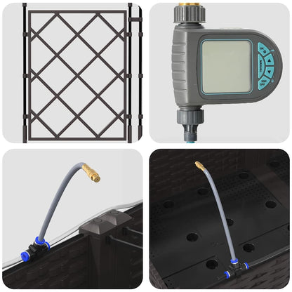 Garten-Pflanzgefäß 2 pcs Braun Stahl