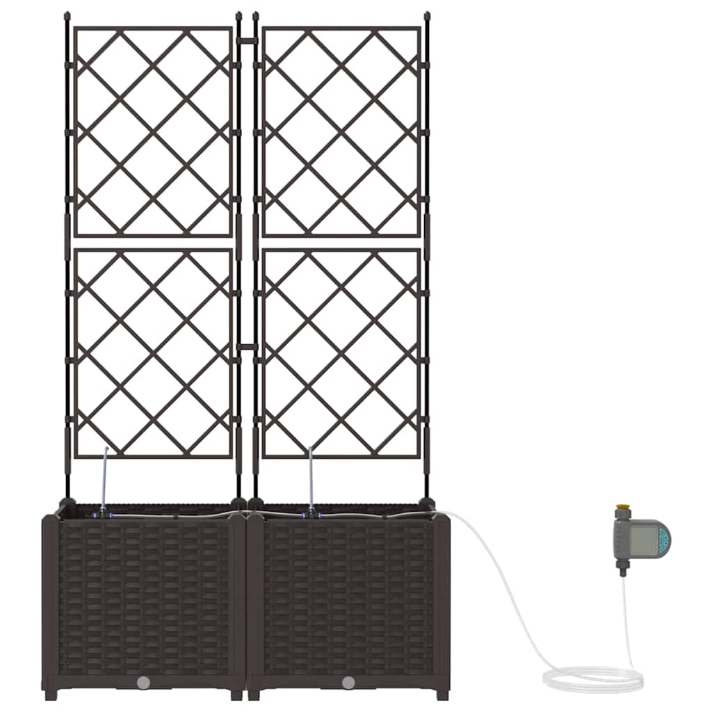 Garten-Pflanzgefäß 2 pcs Braun Stahl