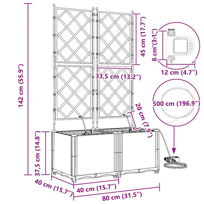 Garten-Pflanzgefäß 2 pcs Braun Stahl