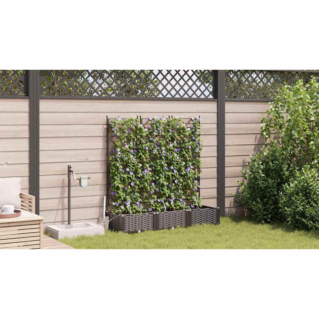 vidaXL Garten-Pflanzgefäß 3 pcs Braun Stahl