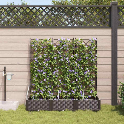 vidaXL Garten-Pflanzgefäß 3 pcs Braun Stahl