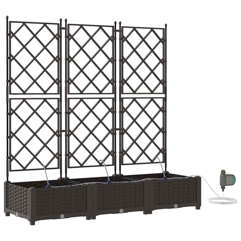 vidaXL Garten-Pflanzgefäß 3 pcs Braun Stahl