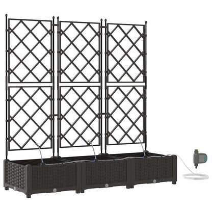 vidaXL Garten-Pflanzgefäß 3 pcs Braun Stahl