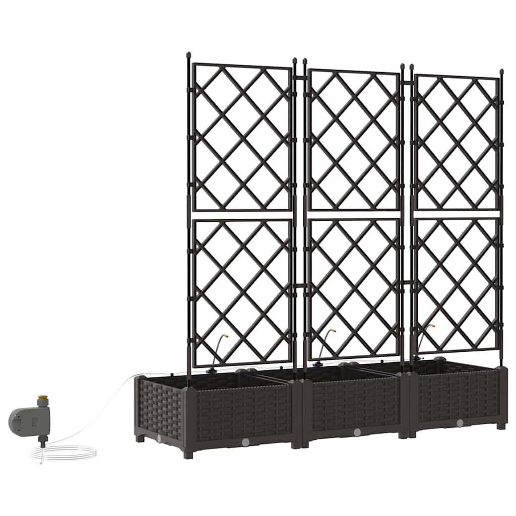 vidaXL Garten-Pflanzgefäß 3 pcs Braun Stahl