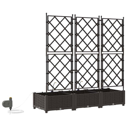 vidaXL Garten-Pflanzgefäß 3 pcs Braun Stahl