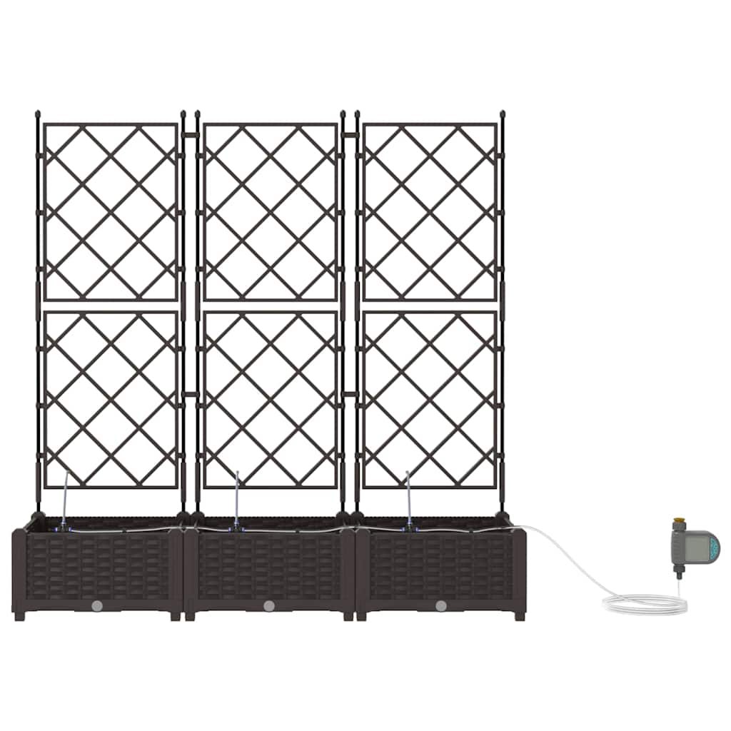 vidaXL Garten-Pflanzgefäß 3 pcs Braun Stahl
