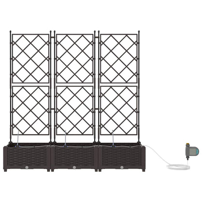 vidaXL Garten-Pflanzgefäß 3 pcs Braun Stahl