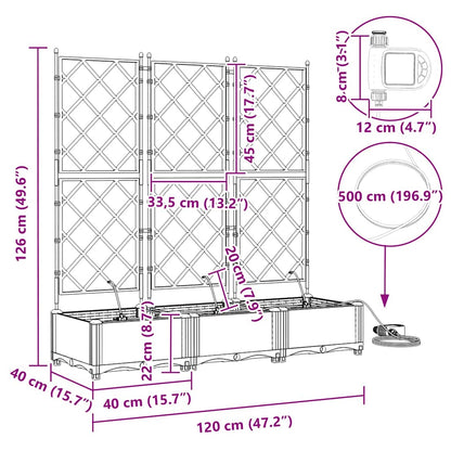 vidaXL Garten-Pflanzgefäß 3 pcs Braun Stahl