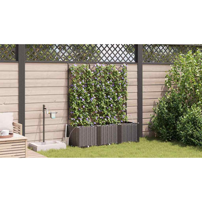 vidaXL Garten-Pflanzgefäß 3 pcs Braun Stahl