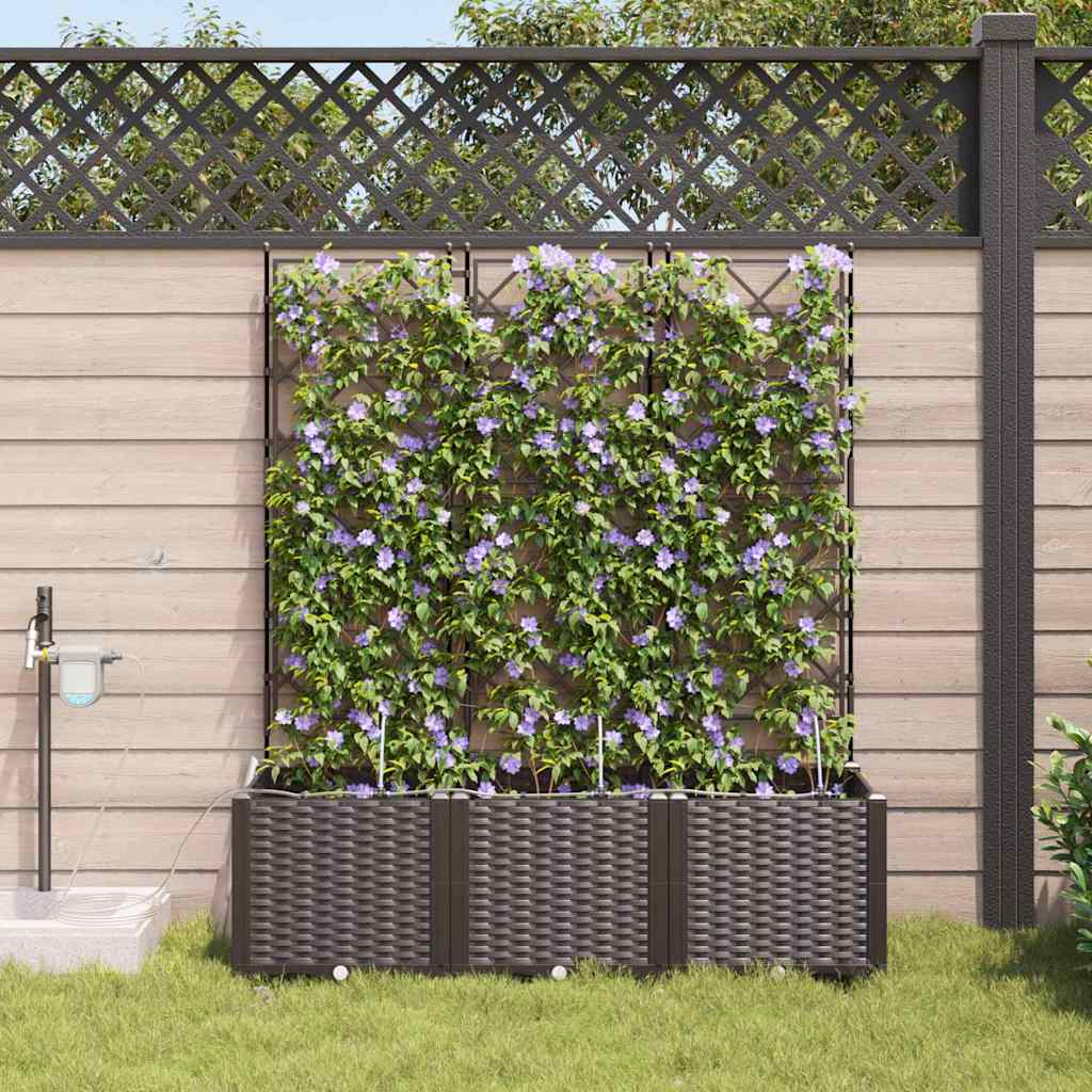vidaXL Garten-Pflanzgefäß 3 pcs Braun Stahl