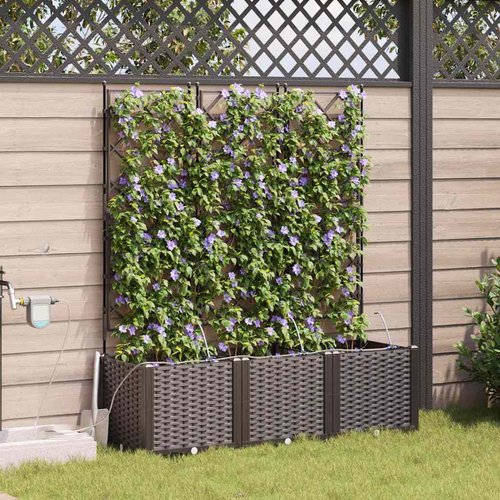 vidaXL Garten-Pflanzgefäß 3 pcs Braun Stahl