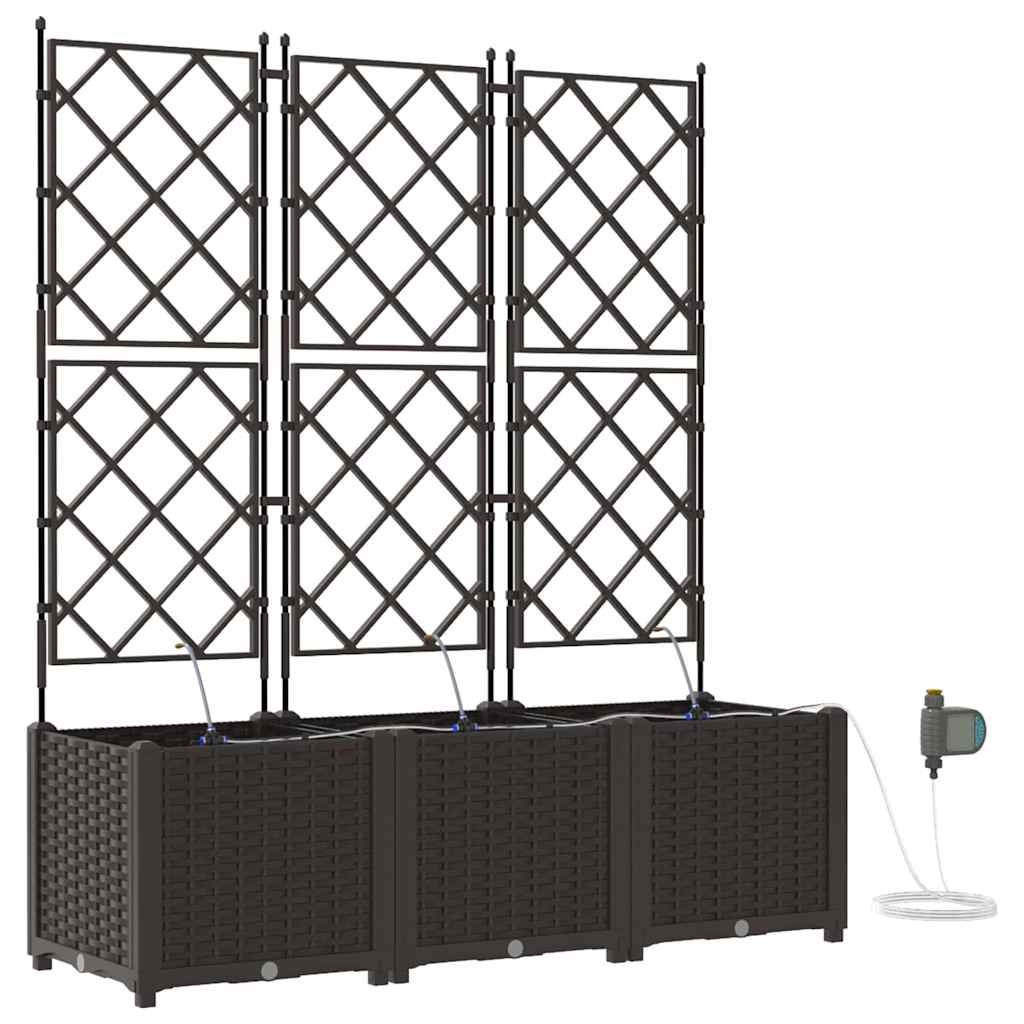 vidaXL Garten-Pflanzgefäß 3 pcs Braun Stahl