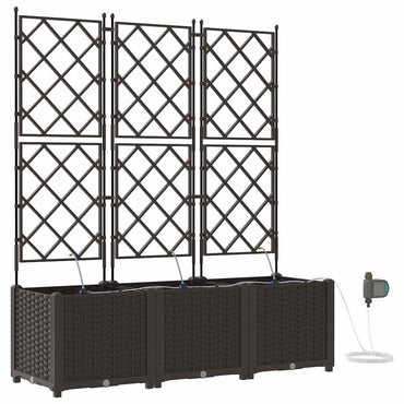 vidaXL Garten-Pflanzgefäß 3 pcs Braun Stahl