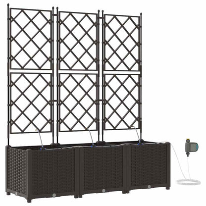 vidaXL Garten-Pflanzgefäß 3 pcs Braun Stahl