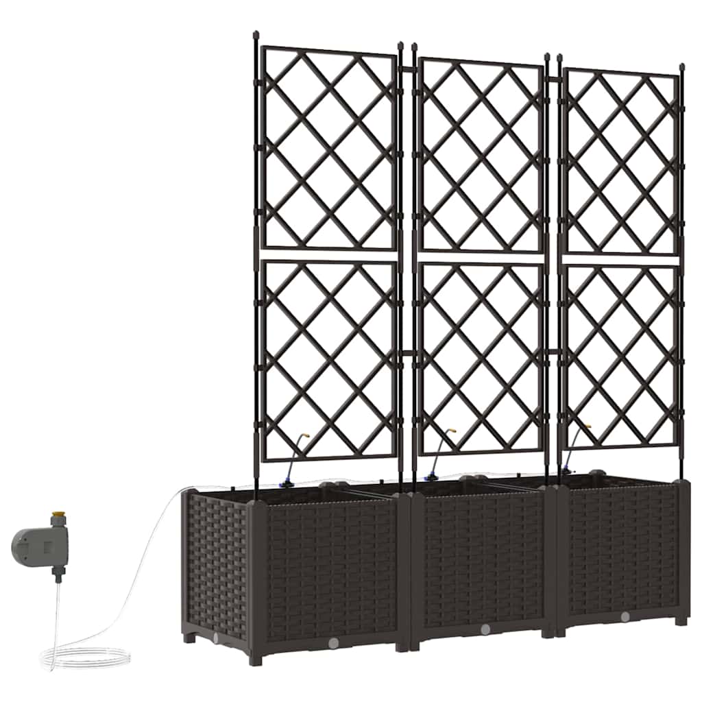 vidaXL Garten-Pflanzgefäß 3 pcs Braun Stahl