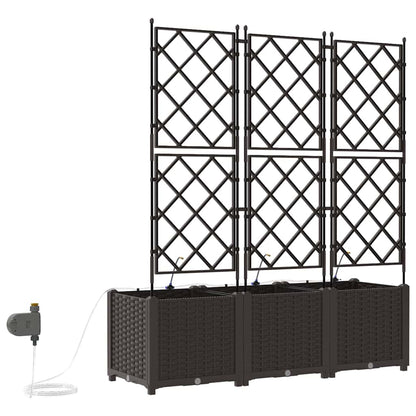 vidaXL Garten-Pflanzgefäß 3 pcs Braun Stahl
