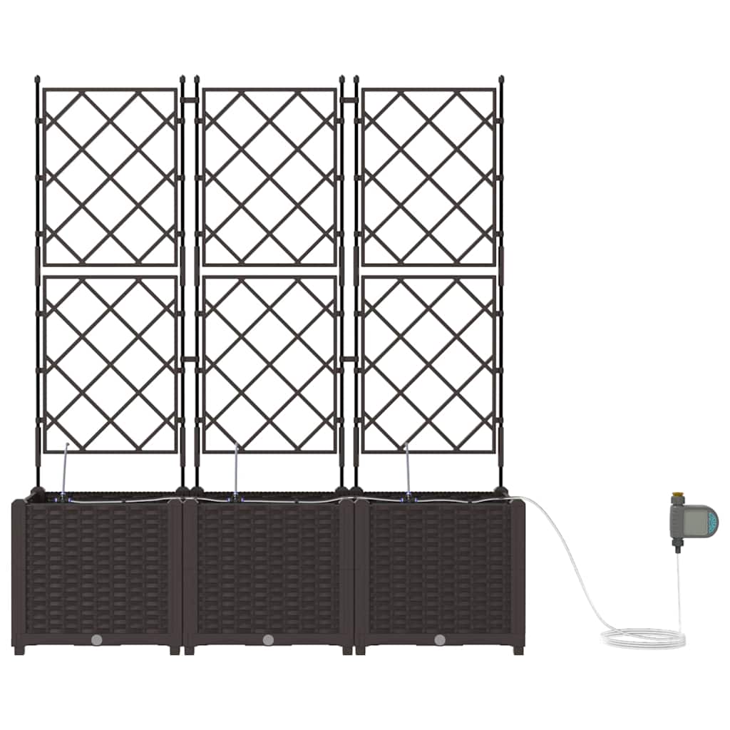 vidaXL Garten-Pflanzgefäß 3 pcs Braun Stahl