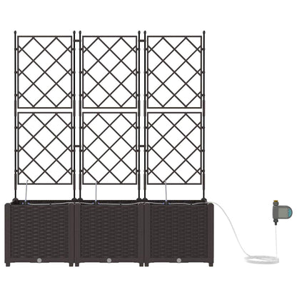 vidaXL Garten-Pflanzgefäß 3 pcs Braun Stahl