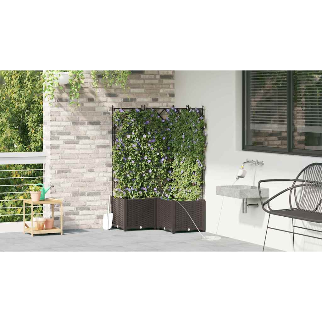 vidaXL Garten-Pflanzgefäß 3 pcs Braun Stahl