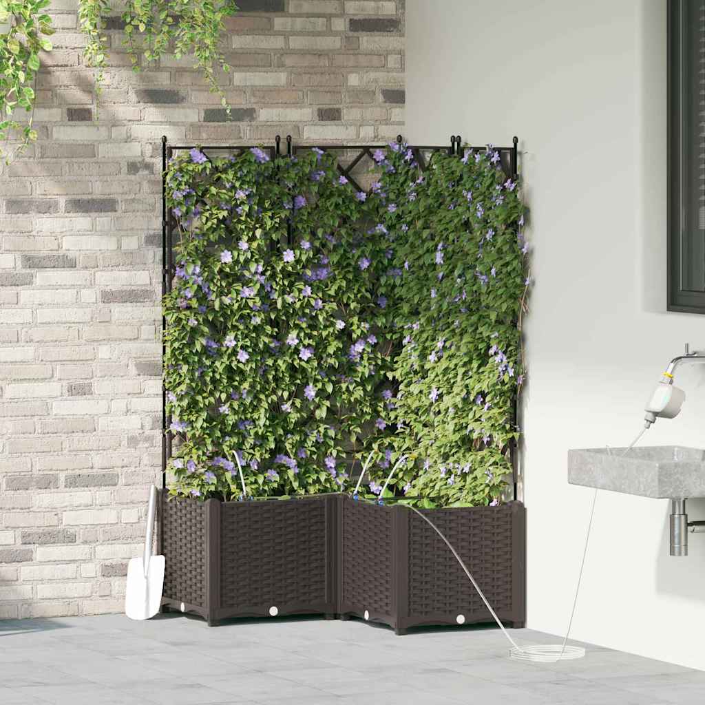 vidaXL Garten-Pflanzgefäß 3 pcs Braun Stahl