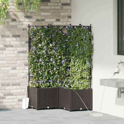 vidaXL Garten-Pflanzgefäß 3 pcs Braun Stahl