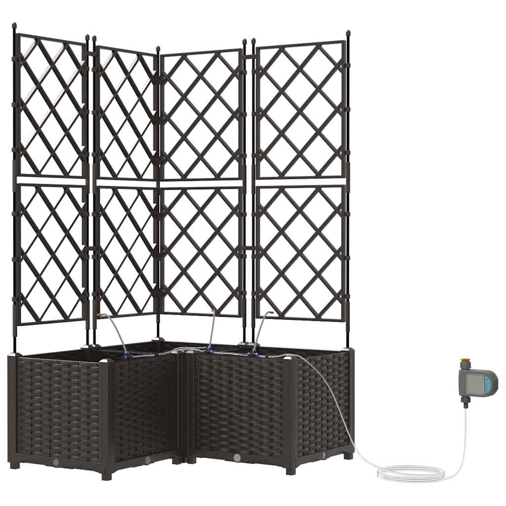 vidaXL Garten-Pflanzgefäß 3 pcs Braun Stahl