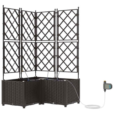 vidaXL Garten-Pflanzgefäß 3 pcs Braun Stahl