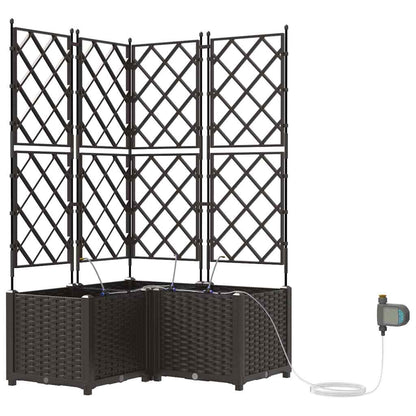 vidaXL Garten-Pflanzgefäß 3 pcs Braun Stahl