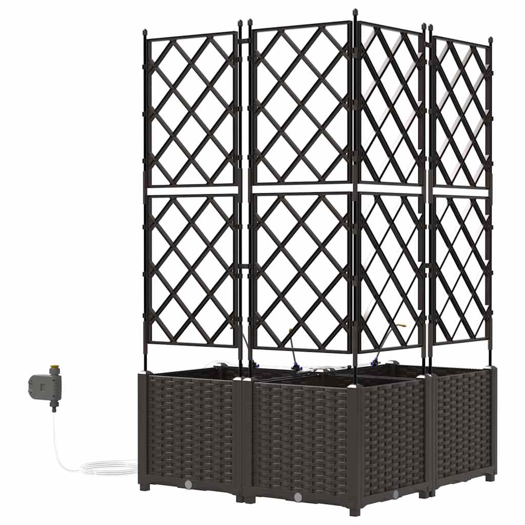 vidaXL Garten-Pflanzgefäß 3 pcs Braun Stahl