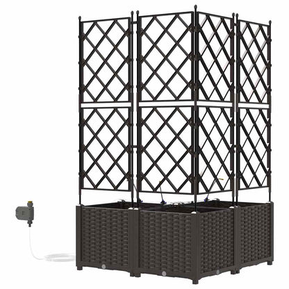 vidaXL Garten-Pflanzgefäß 3 pcs Braun Stahl