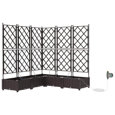 vidaXL Garten-Pflanzgefäß 5 pcs Braun Stahl