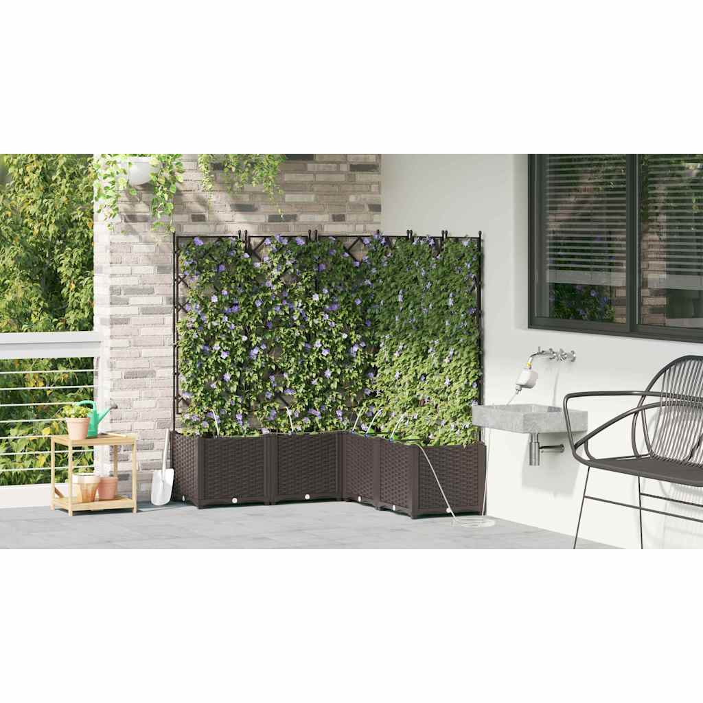 vidaXL Garten-Pflanzgefäß 5 pcs Braun Stahl