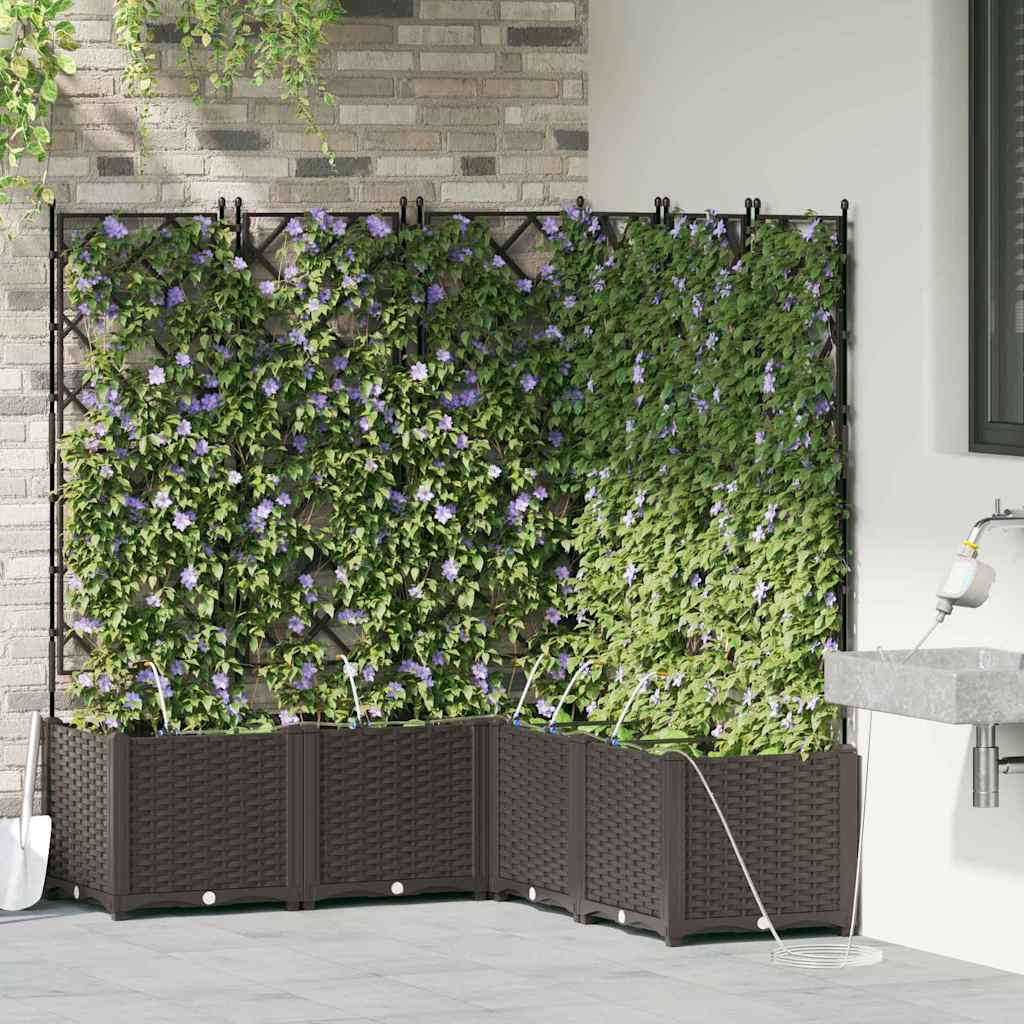 vidaXL Garten-Pflanzgefäß 5 pcs Braun Stahl
