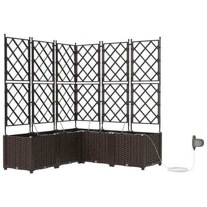 vidaXL Garten-Pflanzgefäß 5 pcs Braun Stahl