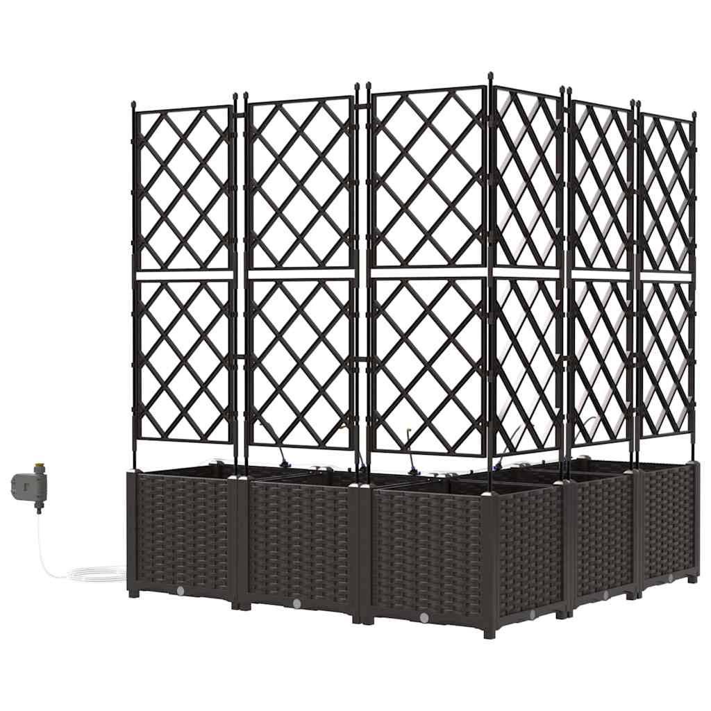 vidaXL Garten-Pflanzgefäß 5 pcs Braun Stahl