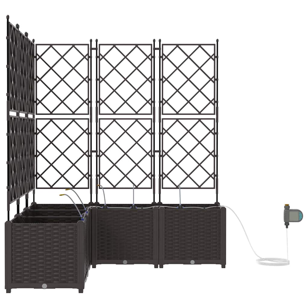 vidaXL Garten-Pflanzgefäß 5 pcs Braun Stahl