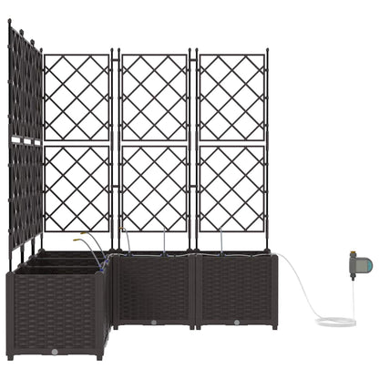 vidaXL Garten-Pflanzgefäß 5 pcs Braun Stahl