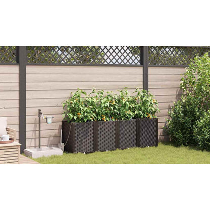 Garten-Pflanzgefäß 4 pcs Braun Stahl