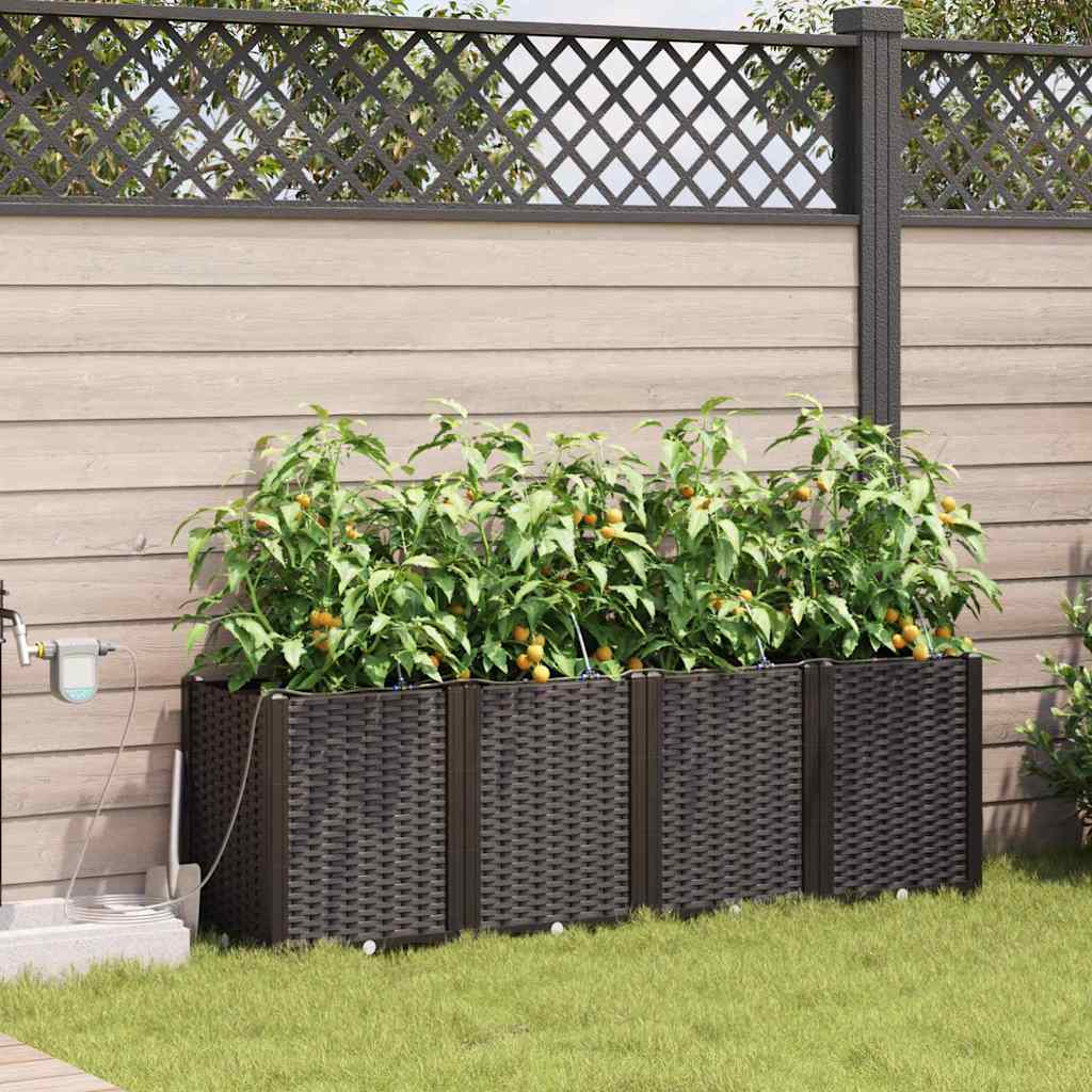 Garten-Pflanzgefäß 4 pcs Braun Stahl