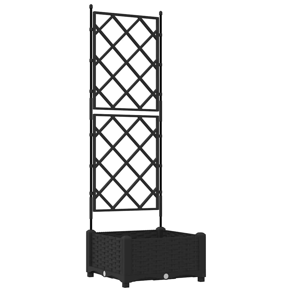 vidaXL Garten-Pflanzgefäß Schwarz 40 x 40 x 125,5 cm Stahl