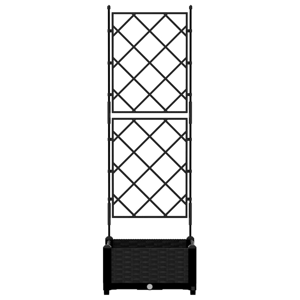 vidaXL Garten-Pflanzgefäß Schwarz 40 x 40 x 125,5 cm Stahl