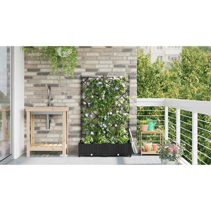 vidaXL Garten-Pflanzgefäß 2 pcs Schwarz 80 x 40 x 125,5 cm Stahl