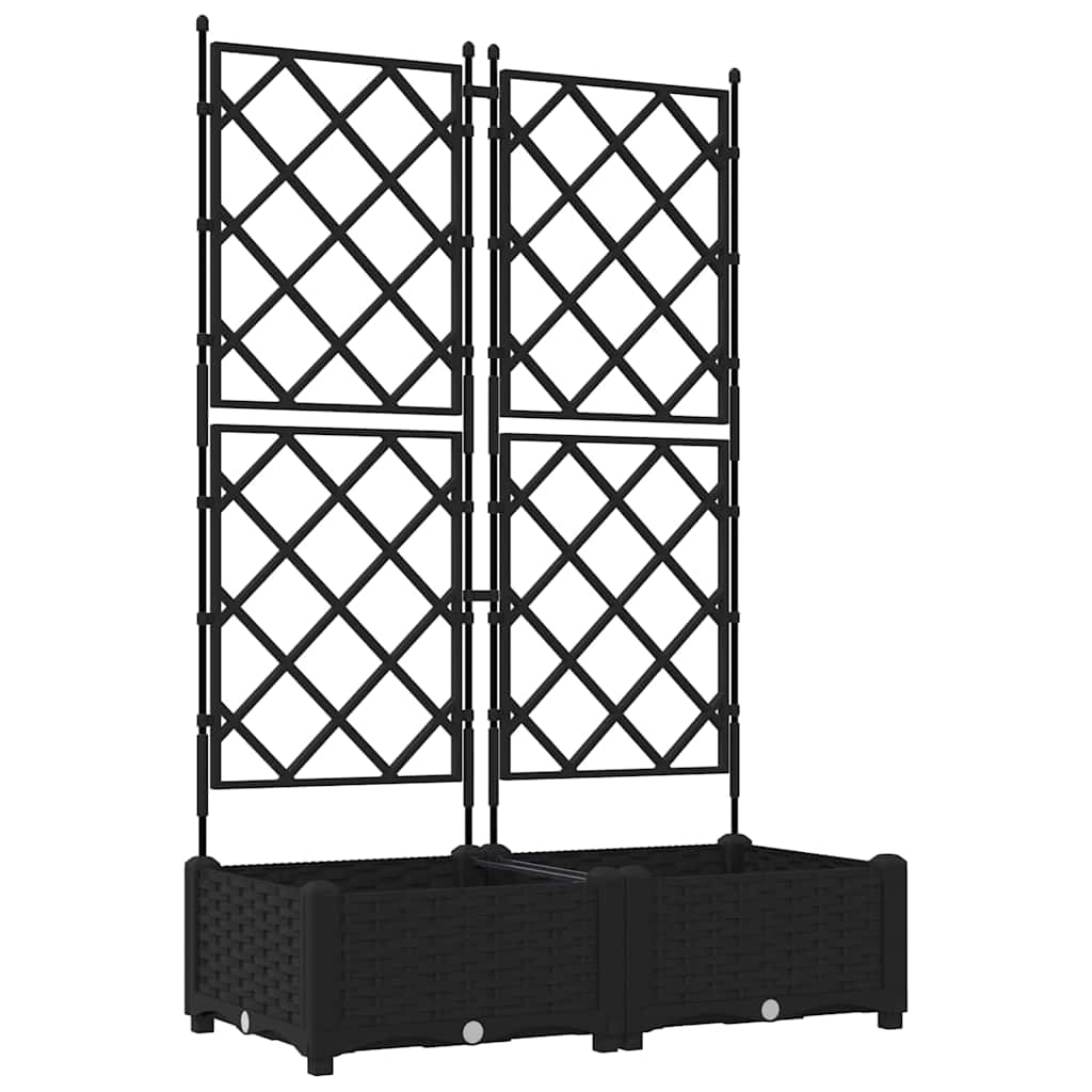 vidaXL Garten-Pflanzgefäß 2 pcs Schwarz 80 x 40 x 125,5 cm Stahl