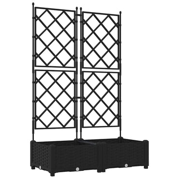 vidaXL Garten-Pflanzgefäß 2 pcs Schwarz 80 x 40 x 125,5 cm Stahl