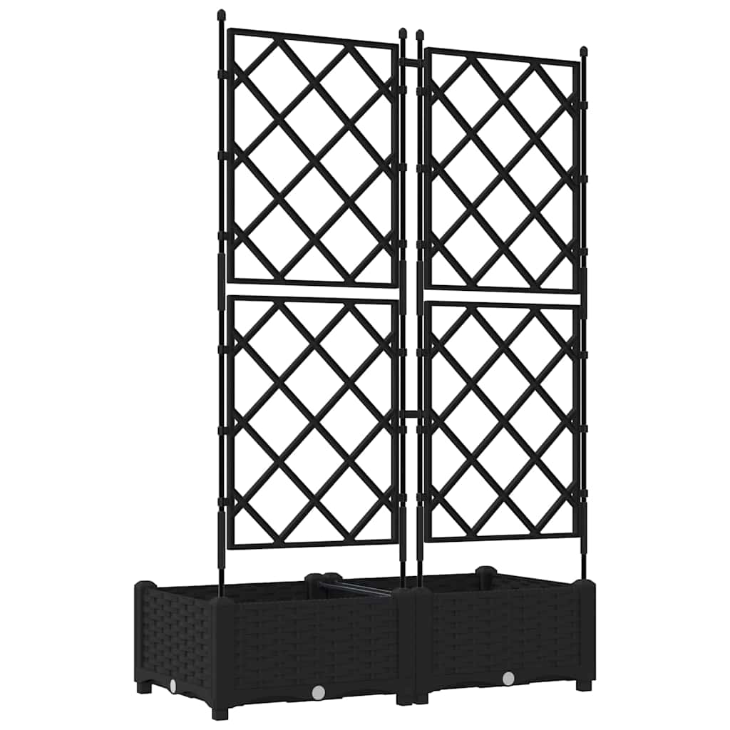 vidaXL Garten-Pflanzgefäß 2 pcs Schwarz 80 x 40 x 125,5 cm Stahl