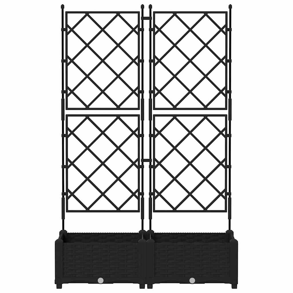 vidaXL Garten-Pflanzgefäß 2 pcs Schwarz 80 x 40 x 125,5 cm Stahl