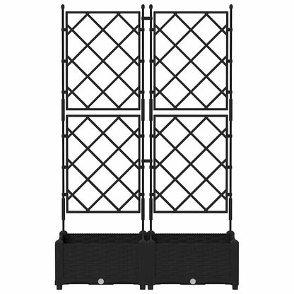 vidaXL Garten-Pflanzgefäß 2 pcs Schwarz 80 x 40 x 125,5 cm Stahl