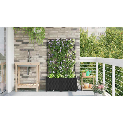 vidaXL Garten-Pflanzgefäß 2 pcs Schwarz 80 x 40 x 143 cm Stahl