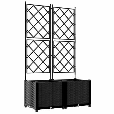 vidaXL Garten-Pflanzgefäß 2 pcs Schwarz 80 x 40 x 143 cm Stahl